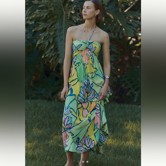 FARM Rio Dresses & Skirts - Farm Rio x Anthropologie Halter Printed Maxi Dress - Size Small NWT